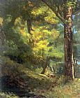 Gustave Courbet Two Goats in the Forest painting